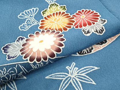 平和屋着物●訪問着　型染め　渡り橋松竹梅花文　正絹　逸品　CABI3455yc