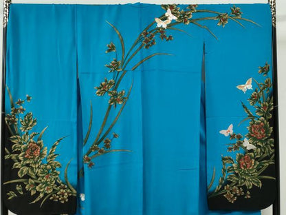 平和屋着物●豪華振袖　花蝶文　暈し染め　金銀彩　正絹　逸品　CABI3463yc
