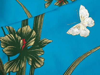 平和屋着物●豪華振袖　花蝶文　暈し染め　金銀彩　正絹　逸品　CABI3463yc