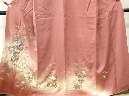 平和屋着物●訪問着　刺繍　牡丹花文　暈し染め　金彩　正絹　逸品　CABI3468yc