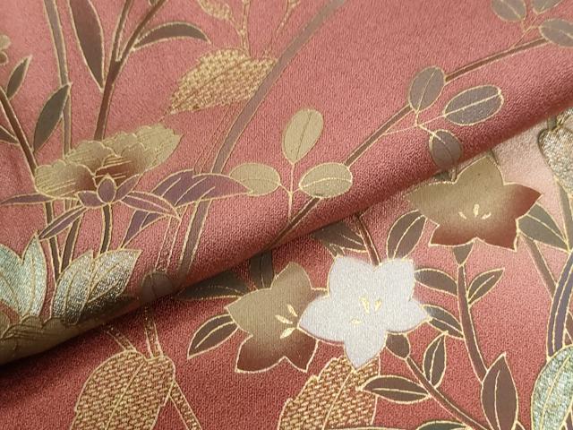 平和屋着物●訪問着　刺繍　牡丹花文　暈し染め　金彩　正絹　逸品　CABI3468yc