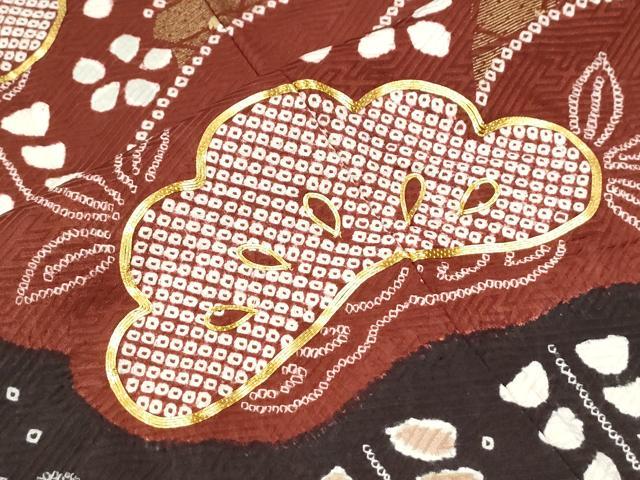 平和屋着物●豪華振袖　駒刺繍　絞り　浜松枝垂れ花文　金彩　正絹　逸品　CABI3469yc