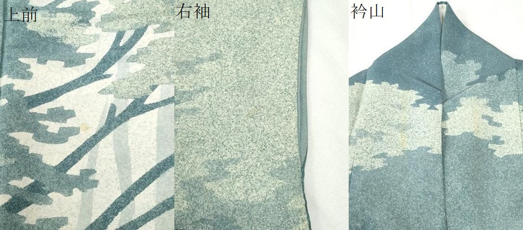 平和屋着物●日本工芸会正会員　大村禎一　訪問着　シルエット　草木文　正絹　逸品　CABI3471yc
