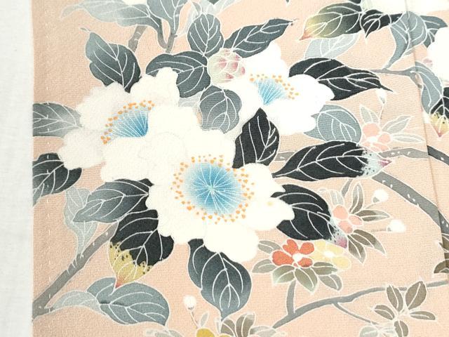 平和屋着物●訪問着　友禅　作家物　枝花文　暈し染め　正絹　逸品　CABI3472yc