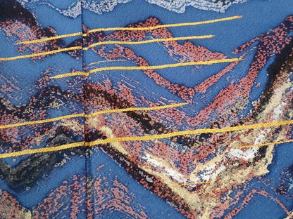 平和屋着物●訪問着　作家物　駒刺繍　遠山文　正絹　逸品　CABI3473yc
