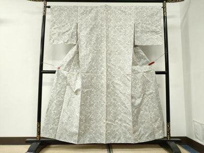 平和屋着物●本場大島紬　白大島　7マルキ　流水舞花文　正絹　逸品　未使用　CABI3475yc