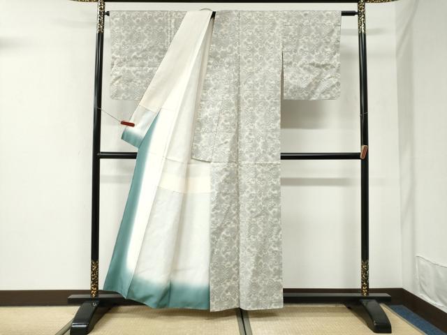 平和屋着物●本場大島紬　白大島　7マルキ　流水舞花文　正絹　逸品　未使用　CABI3475yc