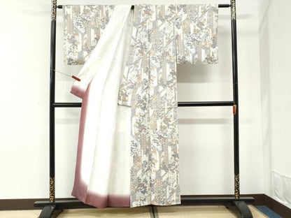 平和屋着物●上質な小紋　短冊吉祥花唐草文　正絹　逸品　未使用　CABI3480yc