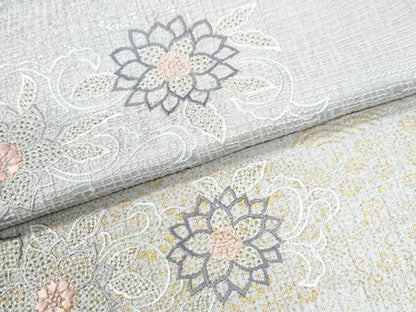 平和屋着物●中国三大刺繍　スワトウ刺繍　総刺繍　訪問着　絞り　花唐草文　金彩　やまと誂製　正絹　逸品　CABI3482yc