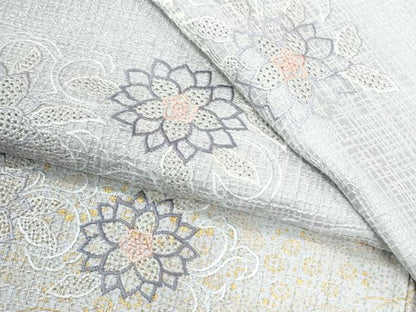 平和屋着物●中国三大刺繍　スワトウ刺繍　総刺繍　訪問着　絞り　花唐草文　金彩　やまと誂製　正絹　逸品　CABI3482yc