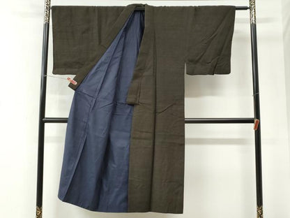 平和屋着物●男性　本塩沢　80亀甲　総詰め　正絹　逸品　CABI3487yc