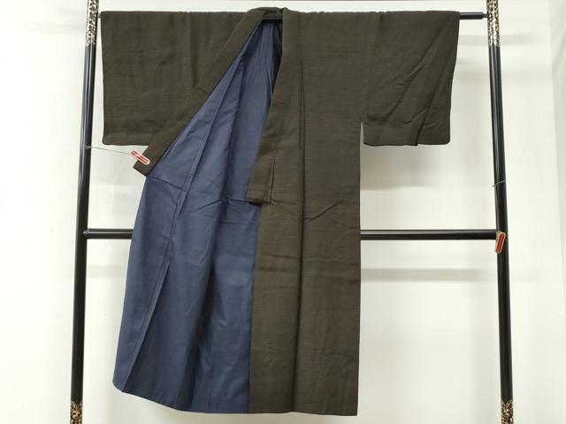 平和屋着物●男性　本塩沢　80亀甲　総詰め　正絹　逸品　CABI3487yc
