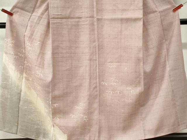 平和屋着物●訪問着　生紬　ろうけつ染　笹竹文　正絹　逸品　未使用　CABI3488yc