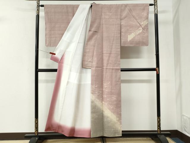平和屋着物●訪問着　生紬　ろうけつ染　笹竹文　正絹　逸品　未使用　CABI3488yc