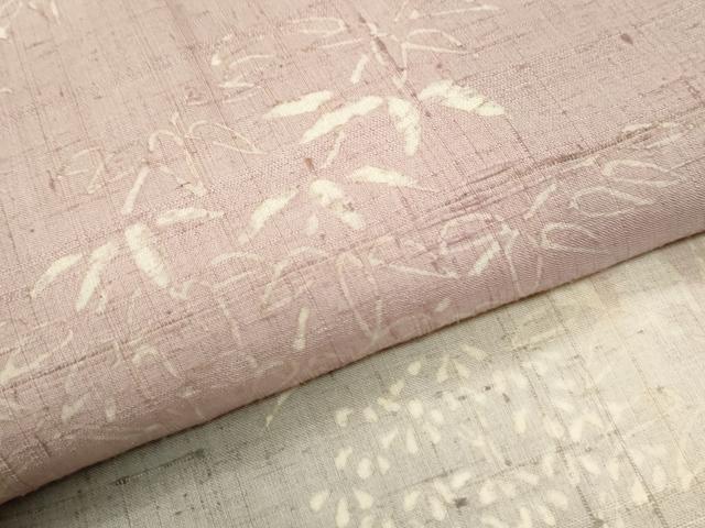 平和屋着物●訪問着　生紬　ろうけつ染　笹竹文　正絹　逸品　未使用　CABI3488yc