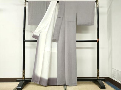 平和屋着物●江戸小紋　保科勝信　菊菱　反端付き　正絹　逸品　CABI3492yc