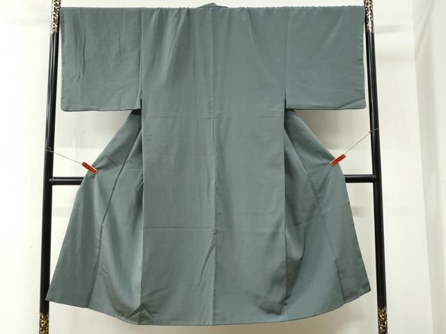 平和屋着物●男性　色無地　山鳩色　伊勢丹扱い　正絹　逸品　CABI3494yc
