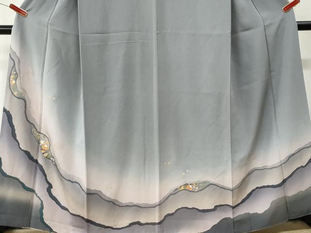 平和屋着物●訪問着　道長更紗草花文　暈し染め　金彩　正絹　逸品　CABI3495yc