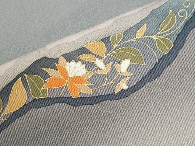平和屋着物●訪問着　道長更紗草花文　暈し染め　金彩　正絹　逸品　CABI3495yc