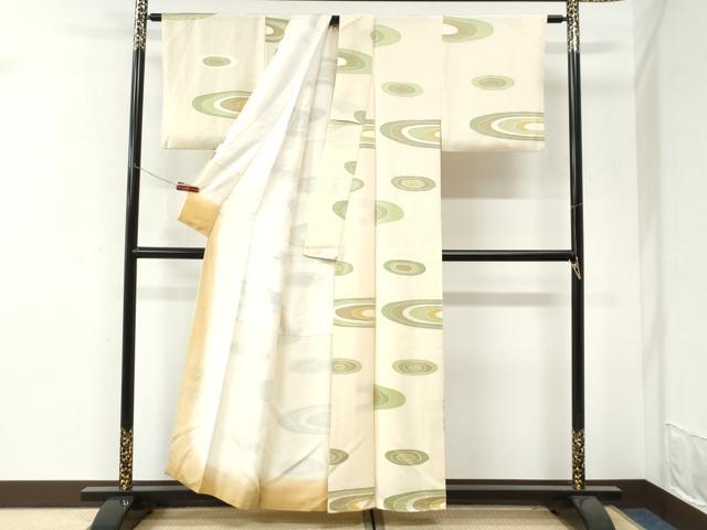 平和屋着物▼上質な小紋　地紋起こし　丸文　正絹　逸品　CABI3496yc