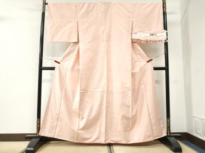 平和屋着物●紅花紬　米沢　霞文　証紙付き　正絹　逸品　CABI3497yc