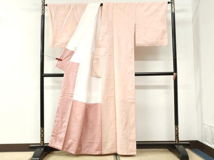 平和屋着物●紅花紬　米沢　霞文　証紙付き　正絹　逸品　CABI3497yc