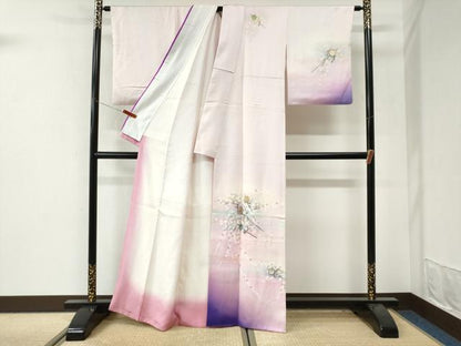 平和屋着物●大正の浮世絵師　竹久夢二　夢二ロマン　訪問着　侍春賦　簪　暈し染め　金彩　正絹　逸品　CABI3498yc