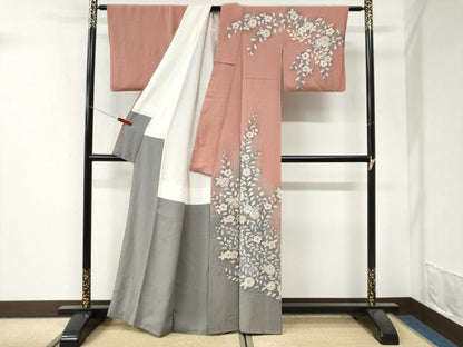 平和屋着物●訪問着　作家物　辻が花　絞り　暈し染め　正絹　逸品　CABI3499yc