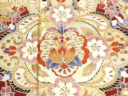 平和屋着物●訪問着　作家物　更紗花唐草文　金彩　正絹　逸品　CABI3502yc