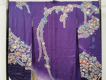 平和屋着物●豪華振袖　辻が花　絞り　暈し染め　金彩　正絹　逸品　CABI3505yc