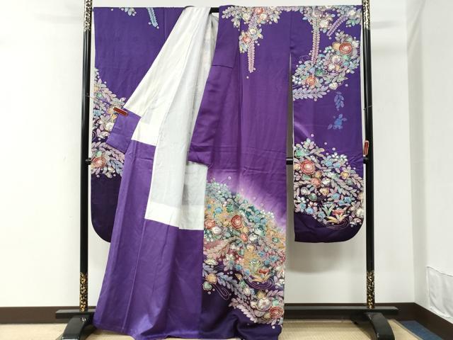 平和屋着物●豪華振袖　辻が花　絞り　暈し染め　金彩　正絹　逸品　CABI3505yc