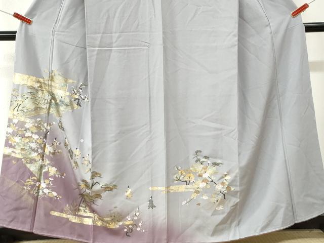 平和屋着物●訪問着　エ霞人物風景文　暈し染め　金彩　正絹　逸品　未使用　CABI3506yc