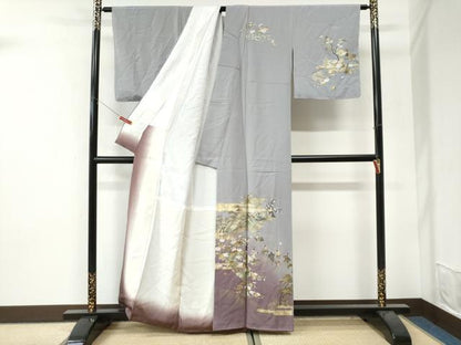 平和屋着物●訪問着　エ霞人物風景文　暈し染め　金彩　正絹　逸品　未使用　CABI3506yc