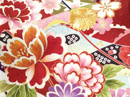 平和屋着物●豪華振袖　駒刺繍　鬘帯牡丹花文　金彩　正絹　逸品　CABI3511yc