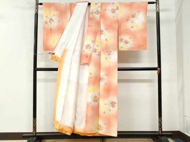 平和屋着物●上質な小紋　地紋起こし　舞花文　暈し染め　正絹　逸品　CABI3520yc