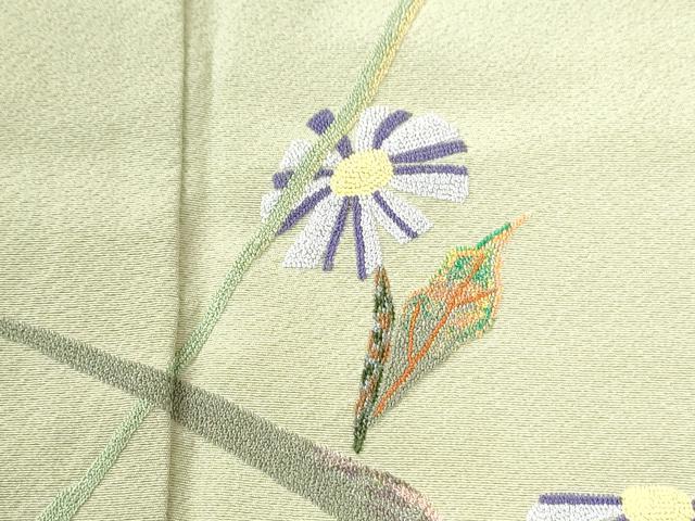 平和屋着物●中国三大刺繍　総相良刺繍　訪問着　枝花文　ロング丈　正絹　逸品　CABI3521yc