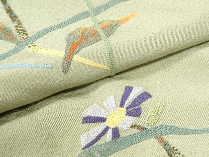 平和屋着物●中国三大刺繍　総相良刺繍　訪問着　枝花文　ロング丈　正絹　逸品　CABI3521yc