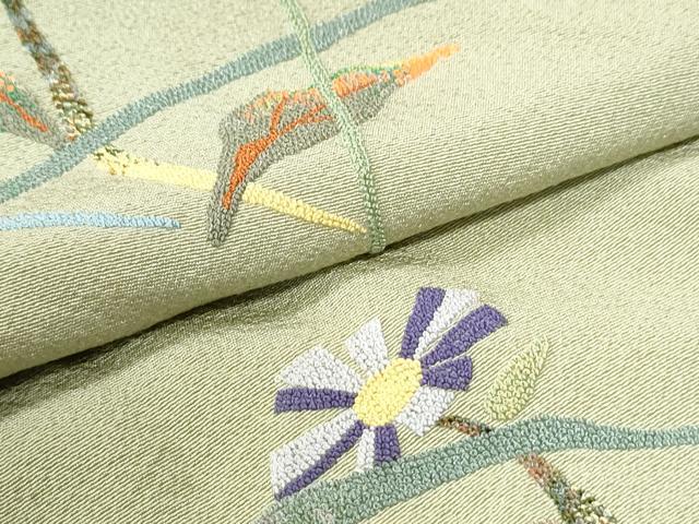 平和屋着物●中国三大刺繍　総相良刺繍　訪問着　枝花文　ロング丈　正絹　逸品　CABI3521yc