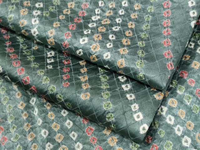 平和屋着物●上質な小紋　総絞り　吉祥文　ロング丈　正絹　逸品　CABI3526yc