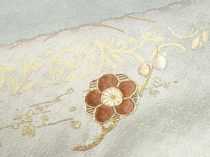 平和屋着物●訪問着　駒刺繍　霞花蝶文　暈し染め　金彩　正絹　逸品　CABI3527yc