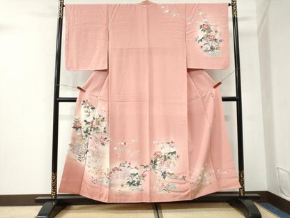 平和屋着物●訪問着　作家物　枝牡丹花文　暈し染め　金彩　正絹　逸品　未使用　CABI3528yc