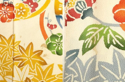 平和屋着物●豪華振袖　紅型　吉祥花蝶文　鬼しぼ縮緬　正絹　逸品　CABI3530yc