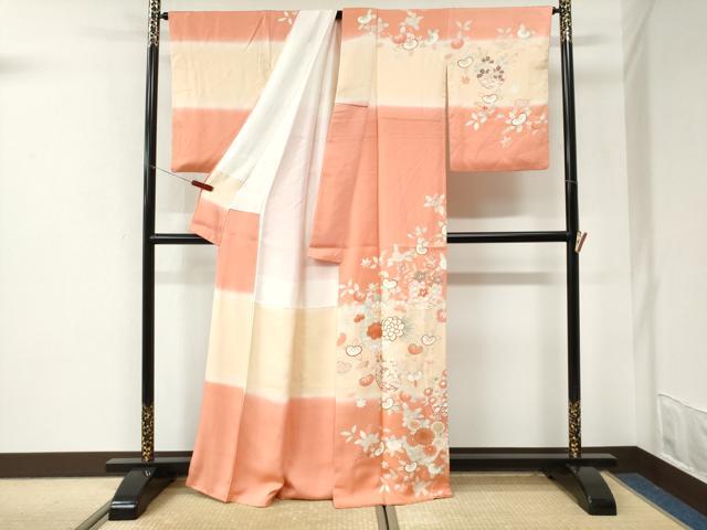 平和屋着物●訪問着　駒刺繍　花籠文　墓金彩　正絹　逸品　CABI3531yc