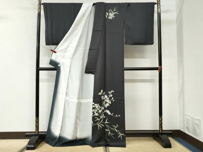 平和屋着物●訪問着　枝花文　金彩　鈴乃屋扱い　ロング丈　正絹　逸品　未使用　CABI3533yc