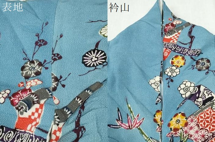 平和屋着物●上質な小紋　紅型　冊子草花文　鬼しぼ縮緬　正絹　逸品　CABI3540yc