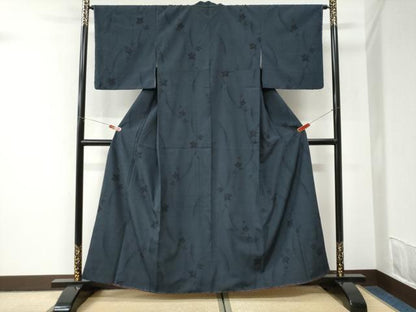 平和屋着物●本塩沢　110亀甲　枝花文　正絹　逸品　未使用　CABI3541yc