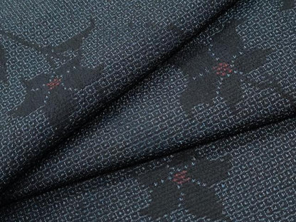 平和屋着物●本塩沢　110亀甲　枝花文　正絹　逸品　未使用　CABI3541yc