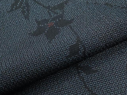 平和屋着物●本塩沢　110亀甲　枝花文　正絹　逸品　未使用　CABI3541yc