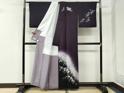 平和屋着物●訪問着　辻が花　暈し染め　銀彩　やまと誂製　正絹　逸品　CABI3543yc