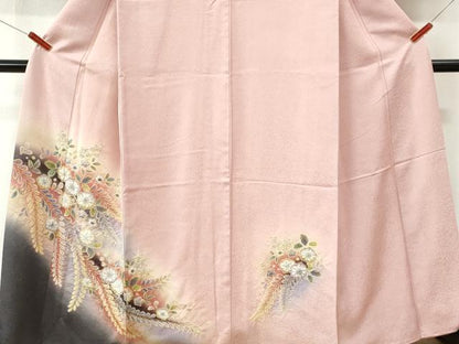平和屋着物●訪問着　辻が花　暈し染め　金通し地　正絹　逸品　CABI3551yc